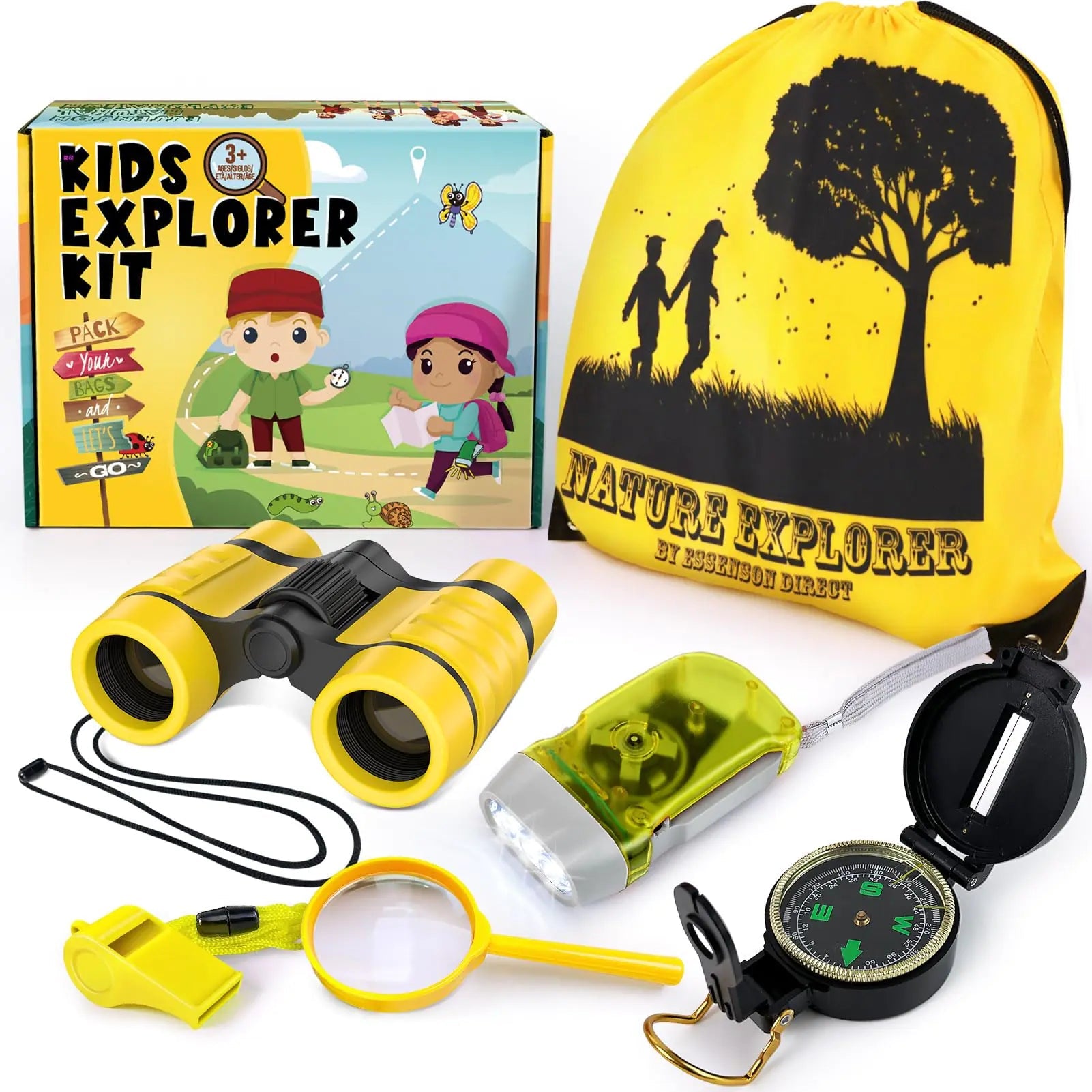 ESSENSON Kids Explorer Kit - Adventure Kit for Kids Outdoor Explorer Kit with Binoculars Summer Outdoor Toys for Kids Ages 4 - 8 - Wild Things, Etc.