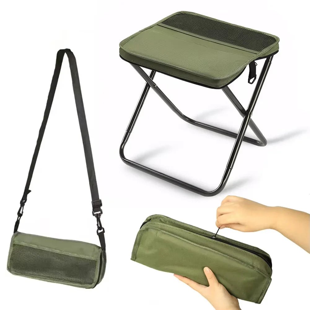 Portable Foldable Backpack Stool – Lightweight Camping Chair for Fishing, Picnic & Travel - Wild Things, Etc.