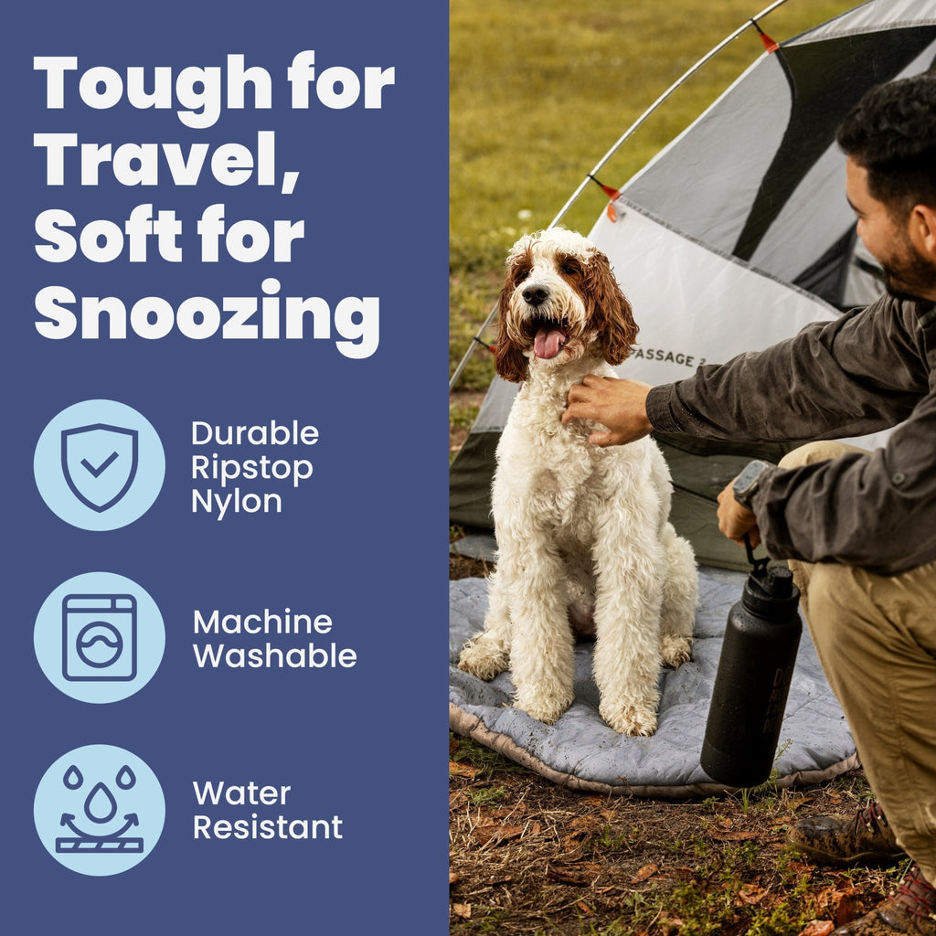 Travel Dog Bed – Foldable, Lightweight, Water Resistant Mat - Wild Things, Etc.
