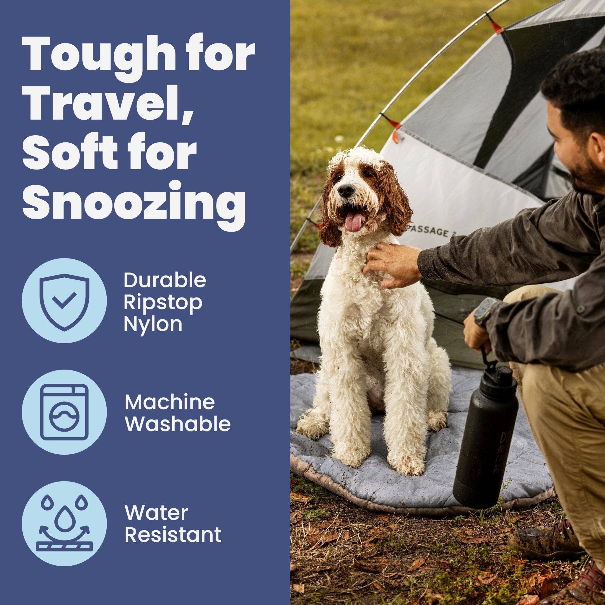 Travel Dog Bed – Foldable, Lightweight, Water Resistant Mat - Wild Things, Etc.