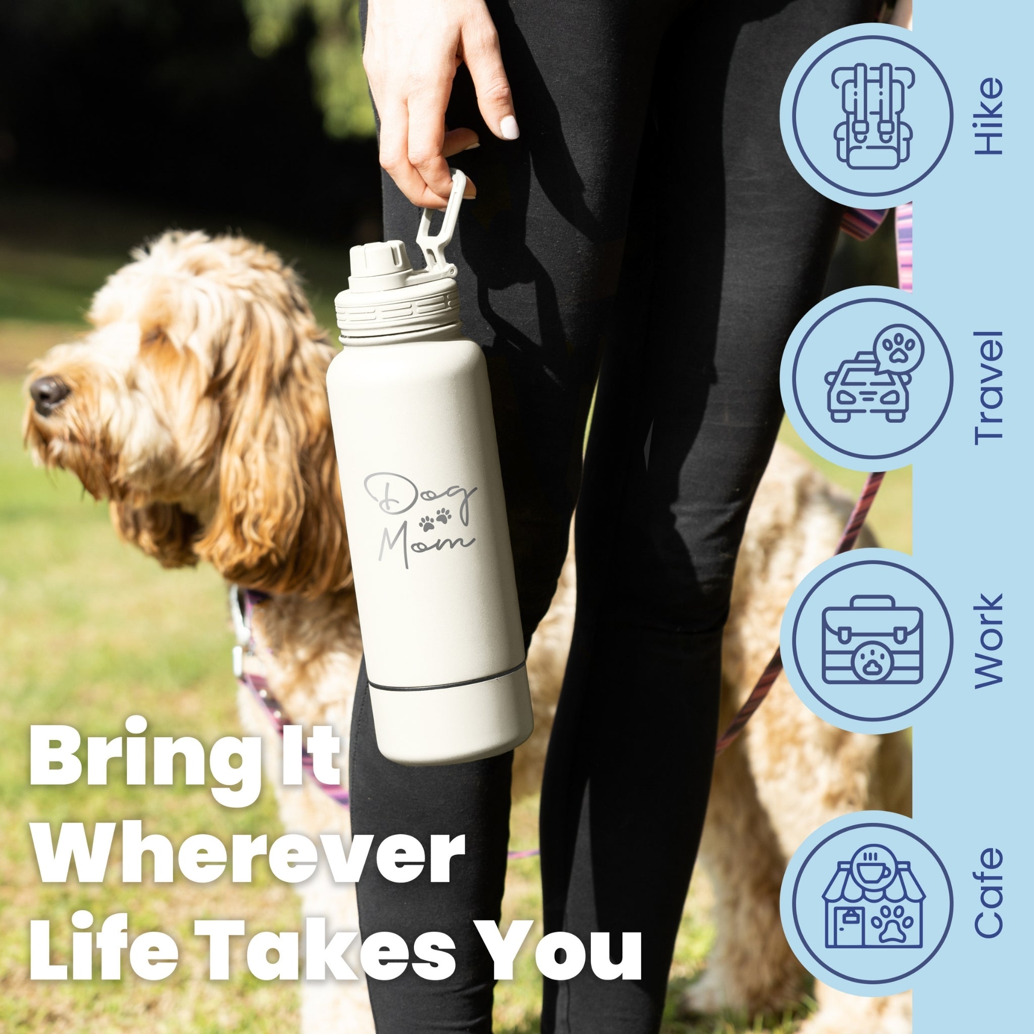 Water Bottle with Detachable Dog Bowl - Wild Things, Etc.